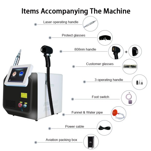 ADG 2 In 1 Diode Laser 755 808 1064 nm And Picosecond Laser Hair Removal And Tattoo Machine 