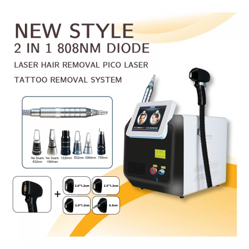 ADG 2 In 1 Diode Laser 755 808 1064 nm And Picosecond Laser Hair Removal And Tattoo Machine