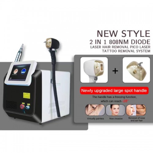 2in1 Nd Yag Laser 808nm Hair Removal Machine Pico Second Laser Tattoo Removal Machine 