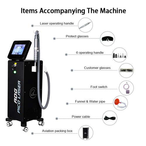  Picosecond laser Nd Yag Pico Laser Tattoo Removal Machine 755nm 532nm 1320nm Pico Q-switched Nd Yag Laser