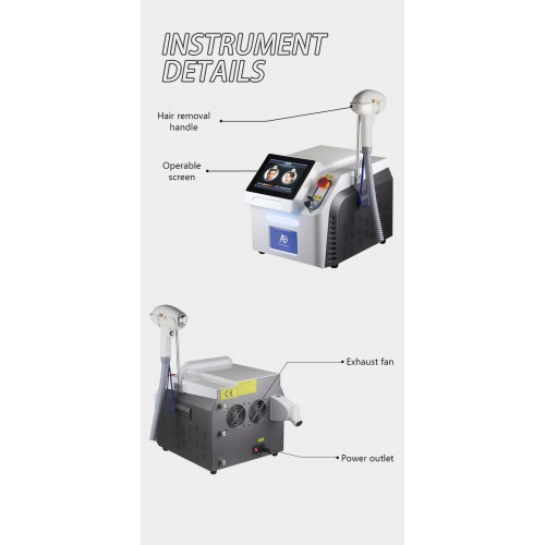 Professional high and 3 wavelength 755+808+1064 nm diode laser hair removal machine