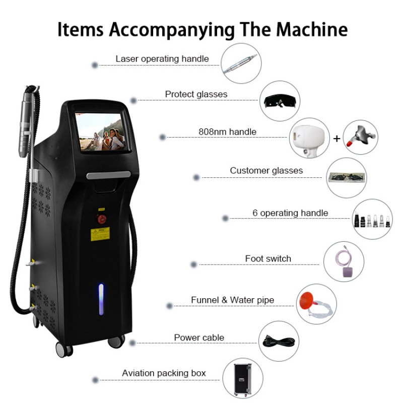 2 in 1 808 Hair Removal Pico laser machine Tattoo Removal skin rejuvenation Picosecond laser machine 