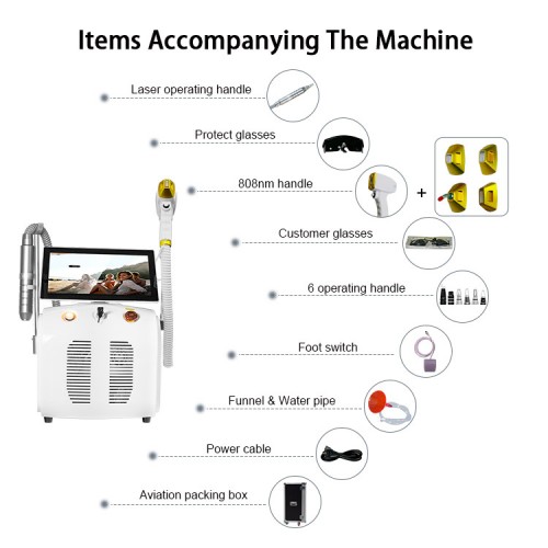 808 Diode Laser And Pico 2 in 1 Picosecond Laser beauty Device for Hollywood Peeling Skin Rejuvenation Lightening Hair Removal