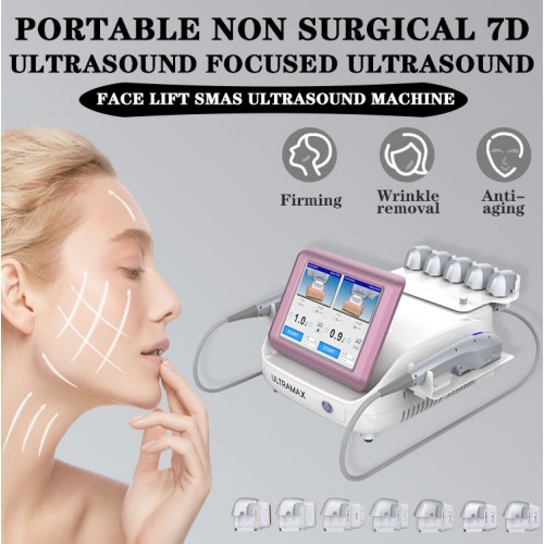 Portable 7 cartridges ultramax hifu machine 7d face and body 7D HI FU face lifting machine 