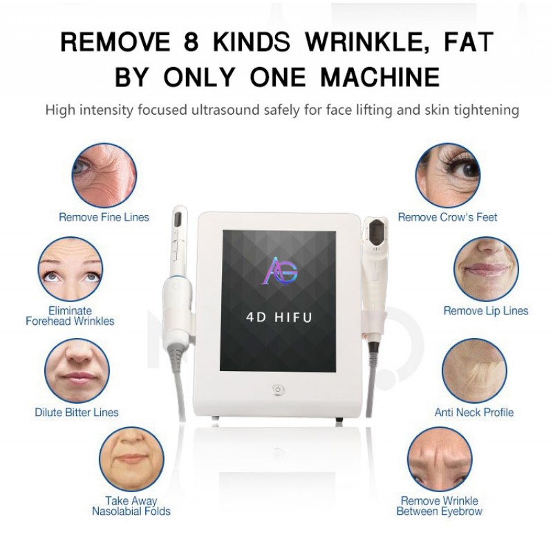 Hot Selling Dual Handles Portable 3D 4D 9D 7D HFU Beauty Machine HIFU Vaginal Tightening Machine 