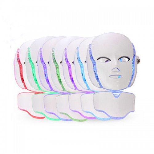 Led Face Neck Beauty Device 7 Color LED Light Photon Blue Red Light Therapy Anti- Wrinkle Led light Therapy Beauty mask