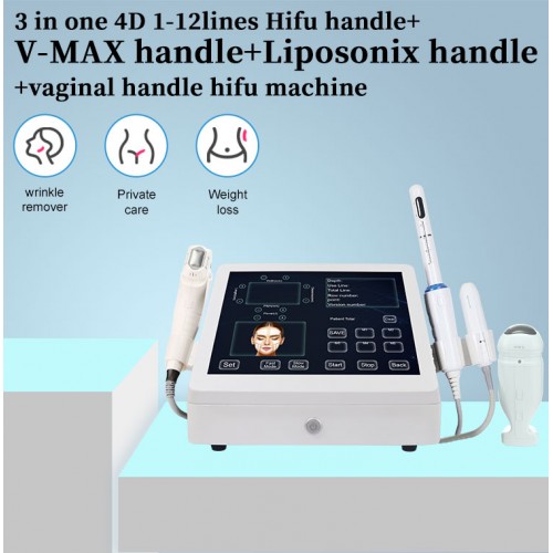 Portable 4 In 1 Hifu V-max Vaginal liposonic Machine For Face And Body Skin Tightening 