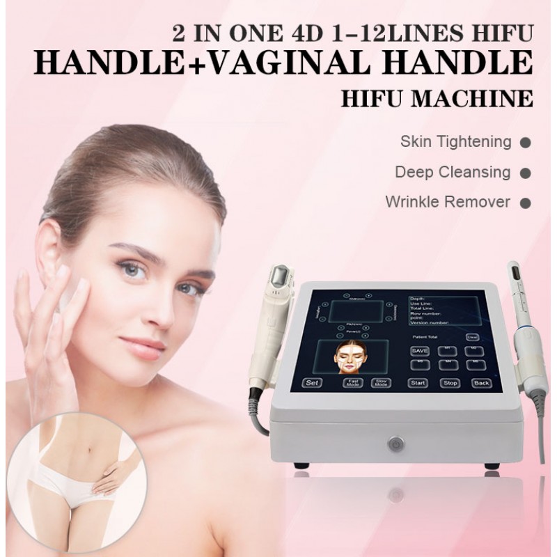 2 in 1 Professional HIFU Body Slimming Machine with 4D HIFU Winkle Removal System and Vaginal Tightening Feature 