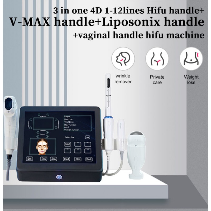 4 in 1 4D HIFU skin lifting smas eye/neck/face lift body slimming Portable hifu korea home use vaginal tightening machine 